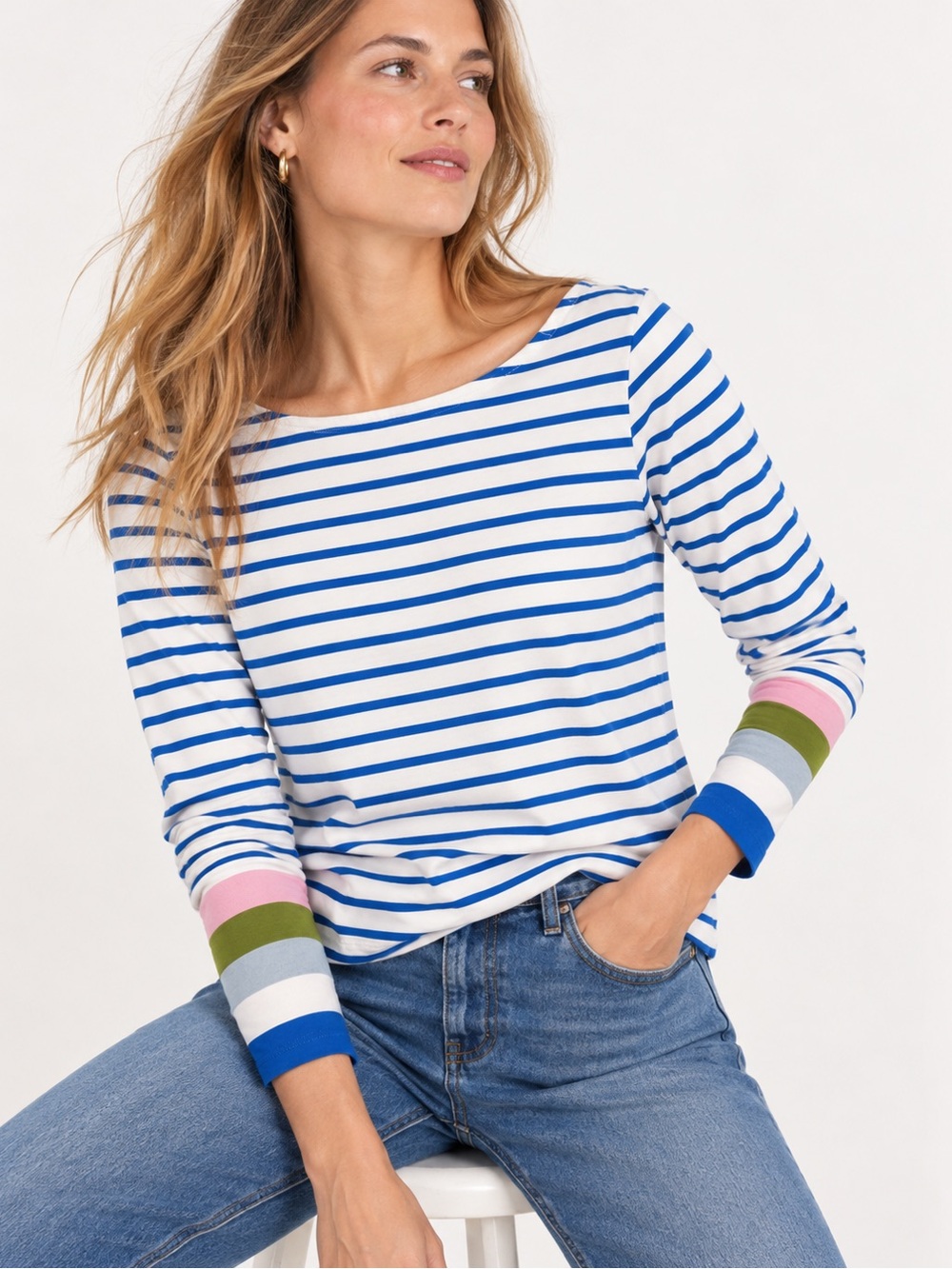 Boden Breton Striped Long Sleeve Shirt – Size 6
